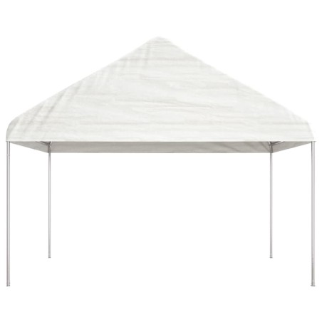  vidaXL Pavillon mit Dach Weiß 4,08x2,23x3,22 m Polyethylen