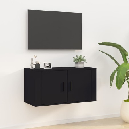 vidaXL TV-Wandschrank Schwarz 80x34,5x40 cm