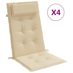 vidaXL Hochlehner-Auflagen 4 Stk. Beige Oxford-Gewebe