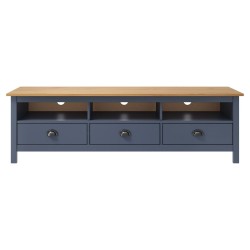 vidaXL TV-Schrank Hill Grau 158x40x47 cm Massivholz Kiefer