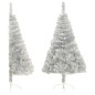 vidaXL Künstlicher Halb-Weihnachtsbaum mit Ständer Silbern 120 cm PVC vidaXL Künstlicher Halb-Weihnachtsbaum mit Ständer Silbern 120 cm PVC