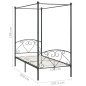 vidaXL Himmelbett-Gestell Grau Metall 100 x 200 cm vidaXL Himmelbett-Gestell Grau Metall 100 x 200 cm
