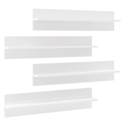 vidaXL Wandregale 4 Stk. Hochglanz-Weiß 80x11,5x18 cm Holzwerkstoff