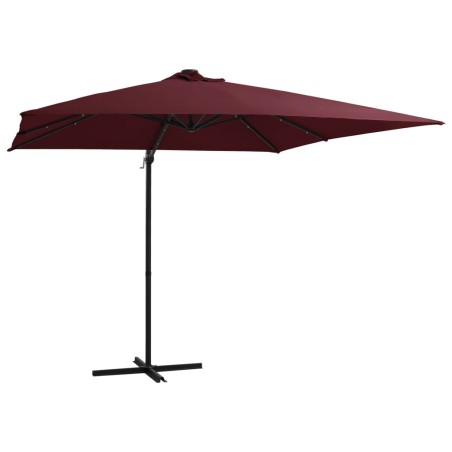 vidaXL Ampelschirm mit LED Bordeauxrot 250x250 cm