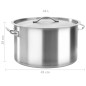 vidaXL Suppentopf 44 L 45×28 cm Edelstahl vidaXL Suppentopf 44 L 45×28 cm Edelstahl