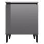 vidaXL Nachttisch mit Metallbeinen Hochglanz-Grau 40x30x50 cm vidaXL Nachttisch mit Metallbeinen Hochglanz-Grau 40x30x50 cm