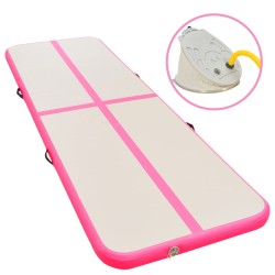 vidaXL Aufblasbare Gymnastikmatte mit Pumpe 800×100×10 cm PVC Rosa
