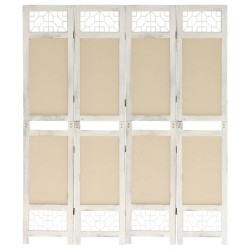 vidaXL 4-tlg. Raumteiler Creme 140x165 cm Stoff