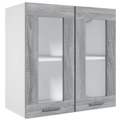 vidaXL Hängeschrank Glas Grau Sonoma 60x31x60 cm Holzwerkstoff