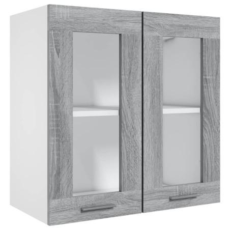 vidaXL Hängeschrank Glas Grau Sonoma 60x31x60 cm Holzwerkstoff