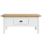 vidaXL Couchtisch BODO Weiß und Braun 100x55x45 cm Massivholz Kiefer vidaXL Couchtisch BODO Weiß und Braun 100x55x45 cm Massivholz Kiefer