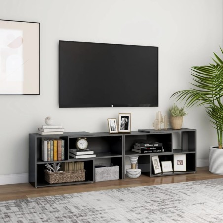 vidaXL TV-Schrank Hochglanz-Grau 149x30x52 cm Holzwerkstoff