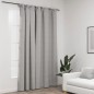 vidaXL Verdunkelungsvorhang mit Haken Leinenoptik Grau 290x245 cm vidaXL Verdunkelungsvorhang mit Haken Leinenoptik Grau 290x245 cm
