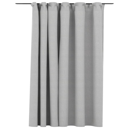 vidaXL Verdunkelungsvorhang mit Haken Leinenoptik Grau 290x245 cm