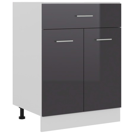 vidaXL Schubunterschrank Hochglanz-Grau 60x46x81,5 cm Holzwerkstoff