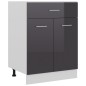 vidaXL Schubunterschrank Hochglanz-Grau 60x46x81,5 cm Holzwerkstoff vidaXL Schubunterschrank Hochglanz-Grau 60x46x81,5 cm Holzwerkstoff