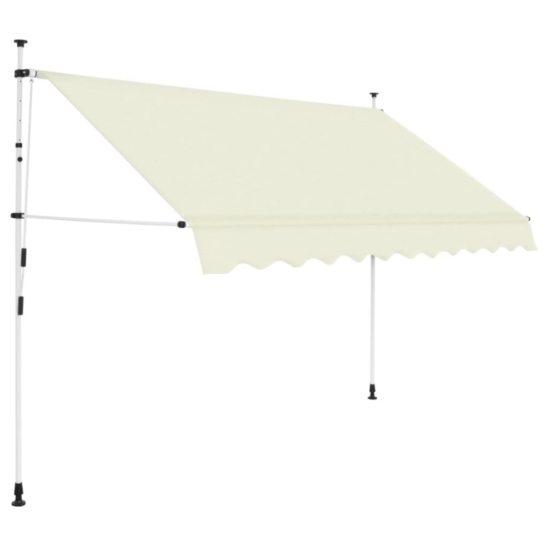 vidaXL Einziehbare Markise Handbetrieben 300 cm Cremeweiß vidaXL Einziehbare Markise Handbetrieben 300 cm Cremeweiß
