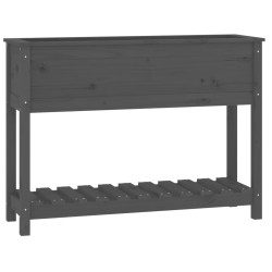 vidaXL Pflanzkübel mit Ablage Grau 111,5x34,5x81 cm Massivholz Kiefer
