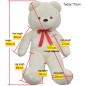 vidaXL Weicher XXL-Plüsch-Teddybär Weiß 160 cm vidaXL Weicher XXL-Plüsch-Teddybär Weiß 160 cm