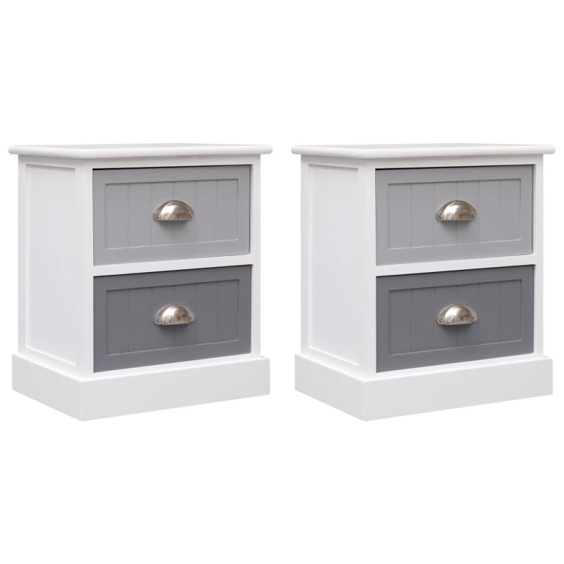 vidaXL Nachttische 2 Stk. Grau 38×28×45 cm Paulownia-Holz vidaXL Nachttische 2 Stk. Grau 38×28×45 cm Paulownia-Holz