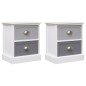 vidaXL Nachttische 2 Stk. Grau 38×28×45 cm Paulownia-Holz vidaXL Nachttische 2 Stk. Grau 38×28×45 cm Paulownia-Holz