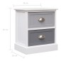 vidaXL Nachttische 2 Stk. Grau 38×28×45 cm Paulownia-Holz vidaXL Nachttische 2 Stk. Grau 38×28×45 cm Paulownia-Holz