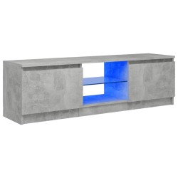 vidaXL TV-Schrank mit LED-Leuchten Betongrau 120x30x35,5 cm