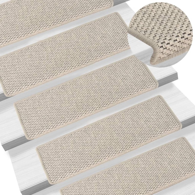 vidaXL Treppenmatten Selbstklebend Sisal-Optik 15 Stk. 65x21x4 cm vidaXL Treppenmatten Selbstklebend Sisal-Optik 15 Stk. 65x21x4 cm
