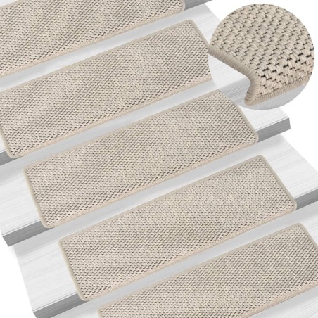 vidaXL Treppenmatten Selbstklebend Sisal-Optik 15 Stk. 65x21x4 cm