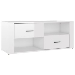 vidaXL TV-Schrank Hochglanz-Weiß 100x35x40 cm Holzwerkstoff