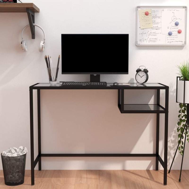 vidaXL Computertisch Schwarz Marmor 100x36x74 cm Hartglas vidaXL Computertisch Schwarz Marmor 100x36x74 cm Hartglas