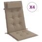 vidaXL Hochlehner-Auflagen 4 Stk. Taupe Oxford-Gewebe vidaXL Hochlehner-Auflagen 4 Stk. Taupe Oxford-Gewebe