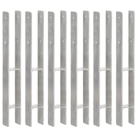 vidaXL Pfostenträger 6 Stk. Silbern 7×6×60 cm Verzinkter Stahl