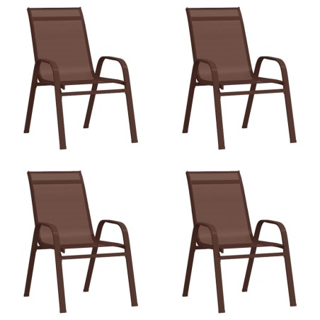 vidaXL Stapelbare Gartenstühle 4 Stk. Braun Textilene