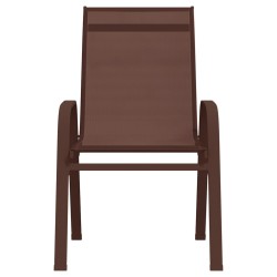vidaXL Stapelbare Gartenstühle 4 Stk. Braun Textilene