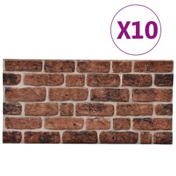 vidaXL 3D-Wandpaneele 10 Stk. Dunkelbraun Backstein-Optik EPS