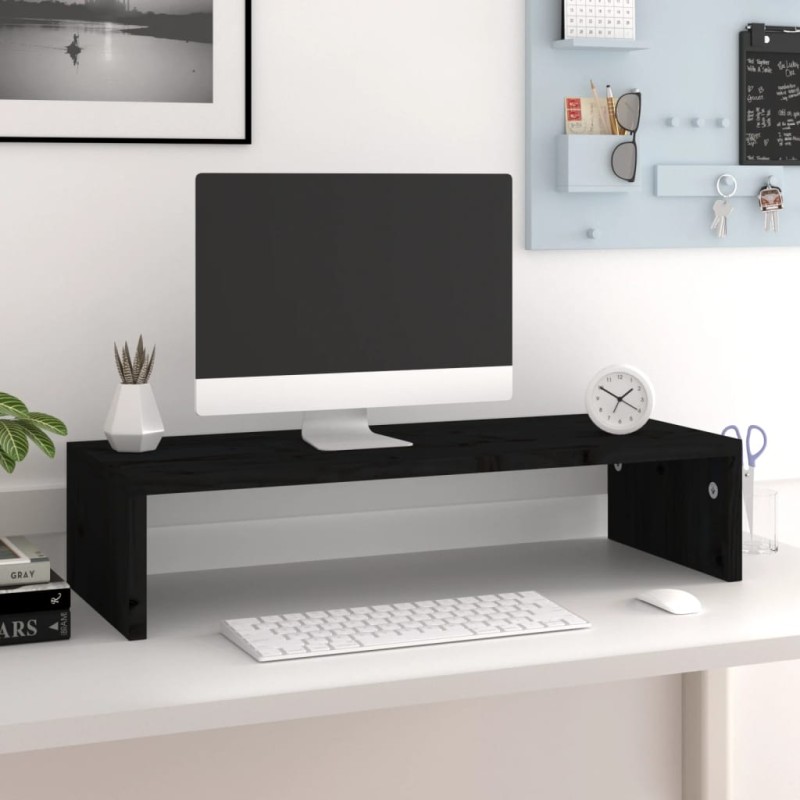 vidaXL Monitorständer Schwarz 60x23,5x12 cm Holzwerkstoff vidaXL Monitorständer Schwarz 60x23,5x12 cm Holzwerkstoff