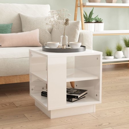 vidaXL Couchtisch Hochglanz-Weiß 40x40x43 cm Holzwerkstoff