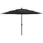 vidaXL Sonnenschirm mit Aluminium-Mast 3-lagig Schwarz 3,5 m vidaXL Sonnenschirm mit Aluminium-Mast 3-lagig Schwarz 3,5 m