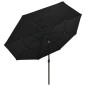 vidaXL Sonnenschirm mit Aluminium-Mast 3-lagig Schwarz 3,5 m vidaXL Sonnenschirm mit Aluminium-Mast 3-lagig Schwarz 3,5 m