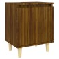 vidaXL Nachttisch mit Massivholz-Beinen Braun Eichen-Optik 40x30x50cm vidaXL Nachttisch mit Massivholz-Beinen Braun Eichen-Optik 40x30x50cm