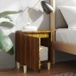 vidaXL Nachttisch mit Massivholz-Beinen Braun Eichen-Optik 40x30x50cm vidaXL Nachttisch mit Massivholz-Beinen Braun Eichen-Optik 40x30x50cm