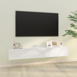 vidaXL TV-Wandschränke 2 Stk. Hochglanz-Weiß 100x30x30cm Holzwerkstoff