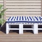 Palettenkissen Blau Weiß Gestreift 120x80x12 cm Stoff Palettenkissen Blau Weiß Gestreift 120x80x12 cm Stoff