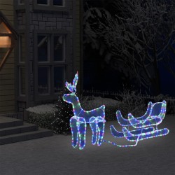 vidaXL Weihnachtsbeleuchtung Rentier und Schlitten Mesh 432 LEDs