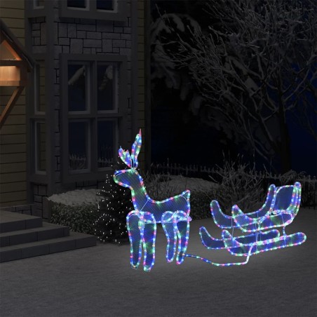 vidaXL Weihnachtsbeleuchtung Rentier und Schlitten Mesh 432 LEDs