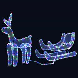 vidaXL Weihnachtsbeleuchtung Rentier und Schlitten Mesh 432 LEDs