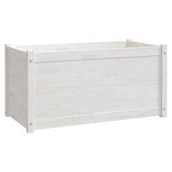 vidaXL Pflanzkübel Weiß 100x50x50 cm Massivholz Kiefer