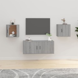 vidaXL TV-Wandschränke 2 Stk. Grau Sonoma 40x34,5x40 cm