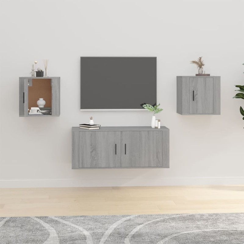 vidaXL TV-Wandschränke 2 Stk. Grau Sonoma 40x34,5x40 cm vidaXL TV-Wandschränke 2 Stk. Grau Sonoma 40x34,5x40 cm